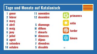 Tage und Monate auf Katalanisch [upl. by Anirb]