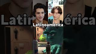 LATINOS reaccionan a MONSTER INC doblaje LATINO vs ESPAÑOL [upl. by Nnor]