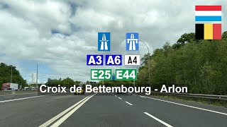 4KHDR Driving in Luxembourg and Belgium A3 A6 E44 amp A4 E25 from Croix de Bettembourg to Arlon [upl. by Yelehsa44]