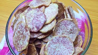 COOKING COCOYAM  How To Make COCOYAM CHIPS  AUTHENTIC NIGERIAN snack to make at home [upl. by Halverson]