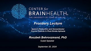 Speech Production and Sensorimotor Control Deficits in PostStroke Aphasia Roozbeh Behroozmand PhD [upl. by Rufena775]