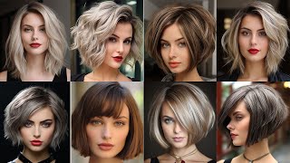 Short Bob Haircuts For Trendy amp Chic Look 2024 Chin Length Haircuts Curly Bob Pixie Cut Low Mainten [upl. by Greenleaf]