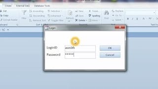 Create Login Form Access Database Part 1 [upl. by Bergquist427]