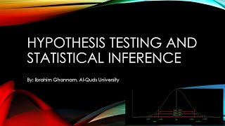 Hypothesis testing and Statistical inference [upl. by Trista]