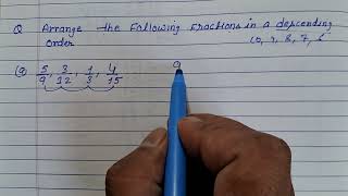 Write the following fractions in ascending order [upl. by Wiltshire]