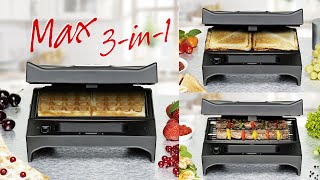 ROMMELSBACHER SWG 700 3in1 Sandwichmaker ♥ Waffeleisen ♥ Kontaktgrill [upl. by Sanders142]