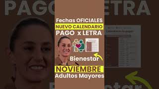 Ya HAY CALENDARIO OFICIAL PAGO ADULTO MAYOR💰PENSION NOVIEMBRE💸 BIENESTAR Lo Acaban de Anunciar HOY🧓😀 [upl. by Wolram]