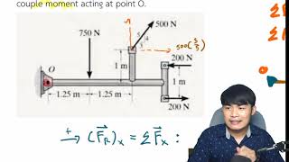 Simplification of a Force and Couple System Engineering STATICS Ch4 Force System Resultants ต583 [upl. by Annaeg]