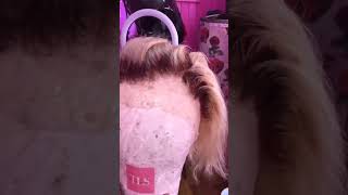 Toning and highlighting roots  how to tone blonde wig how to dark roots howtomakeawig [upl. by Yance]