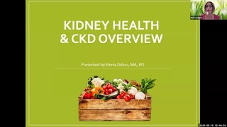 Chronic Kidney Disease and Nutrition CKD Overview August 2024 [upl. by Raseda811]