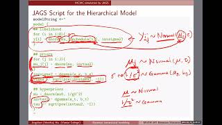 Bayesian hierarchical modeling MCMC simulation by JAGS part 1 [upl. by Akinod]