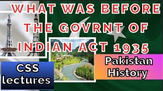 What was Before Government of India Act 1935 and what was after  Constitution struggling CSS lectur [upl. by Nnaharas951]