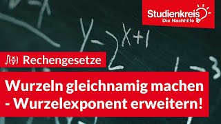 Wurzeln gleichnamig machen Wurzelexponent erweitern  Mathe verstehen mit dem Studienkreis [upl. by Amrak]