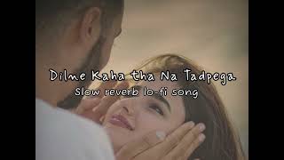 Dill Ne kaha Tha na Tadpeg  Slow reverb lofi song Arijit singh Romantic song [upl. by Ainahpets]