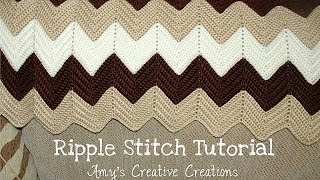 How to Crochet Ripple Stitch Afghan Blanket Tutorial  DIY Crochet Blanket [upl. by Gustaf]