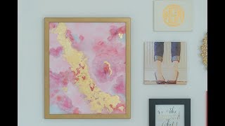 How ToDIY Abstract Painting with Acrylics and Gold Leaf [upl. by Sum]