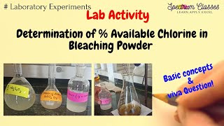 Determination of Percentage  Available Chlorine in Bleaching Powder iodometry titrations viva [upl. by Coryden]