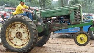 John Deere 2 Cylinder Tractor Pull Overload [upl. by Oznohpla847]