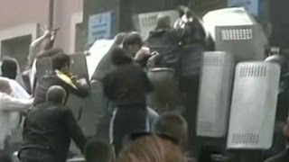 ProRussian protesters overrun Ukrainian riot police [upl. by Nosille185]