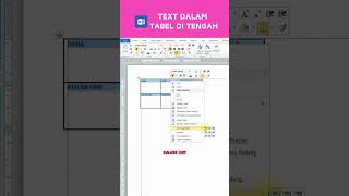 Text dalam tabel di tengah excel belajarmicrosoftword belajarngetik exceltips [upl. by Arahsak]