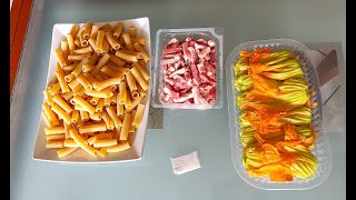 Pasta con FIORI di ZUCCA e PANCETTA CROCCANTE  Sfiziosaaaaaaa [upl. by Chase430]