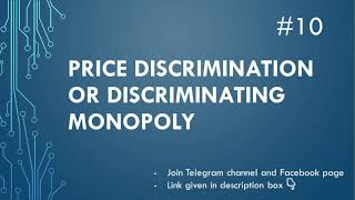 Price discrimination or discriminating monopoly  Monopoly  Part10  EK [upl. by Nizam]