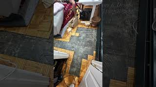 parquet staining refinishing woodinstall hardwood parquetry customfloors nycontractor nyc [upl. by Dumas17]