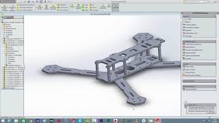 04FPV Drone Frame Design  Full Detail  FPV Dron Çerçeve Tasarımı  SolidWorks 355mm Drone Frame [upl. by Essej]