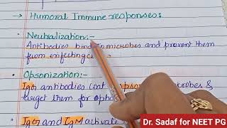 Immunology Humoral Immunitynotes  Part 4 [upl. by Adnirolc]