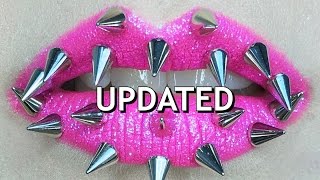 Pink Spike Lip Art Updated Abbey Dawn WTH heel Tutorial GIVEAWAY CLOSED [upl. by Ydissahc508]