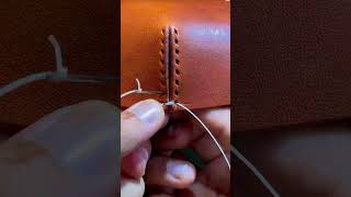 Leather cross stitchingshorts bagmaking handbags bag leather [upl. by Nosned403]