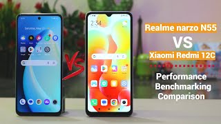 Realme Narzo N55 Vs Xiaomi Redmi 12C Performance Test amp Benchmarking Comparison [upl. by Yemac]