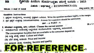 2nd PUC ECONOMICS 2023 preparatory question paper FOR REFERENCE 🔥 [upl. by Nottage]