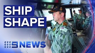 Life on board Australia’s largest warship  Nine News Australia [upl. by Vange]