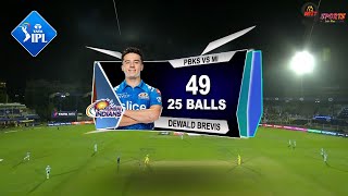 MI vs PBKS DEWALD BREVIS 49 RUNS 25 BALLS HIGHLIGHTS 2022  MUMBAI vs PUNJAB HIGHLIGHTS MIvPBKS [upl. by Guthry]