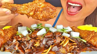 EATING BLACK BEAN NOODLES JAJANGMYEON BONCHON SOY GARLIC FRIED CHICKEN ASMR MUKBANG CRUNCHY CRISPY [upl. by Bannasch593]