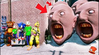 CAN THE ANIMATRONICS BALDI SONIC ADVENTURE BALDI BEAT GIANT GRANNY HEAD GTA 5 Mods FNAF RedHatter [upl. by Amerak]