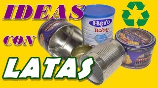 4 Ideas de cómo reciclar latas Maceta Dulcero Porta Pañuelos y Alfiletero [upl. by Spark832]