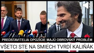 PREDSTAVITELIA OPOZÍCIE MAJÚ OBROVSKÝ PROBLÉM VŠETCI STE NA SMIECH TVRDÍ KALIŇÁK [upl. by Aynot939]