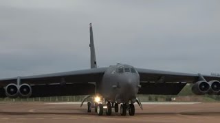 🇺🇸 B52 Bombers Land Without Chutes While Diverting To RAF Fairford 140923 [upl. by Ainiger]