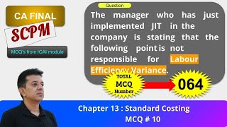 SCPM  Chapter 13  Standard Costing  MCQ10  Labour Efficiency Variance [upl. by Lubow]