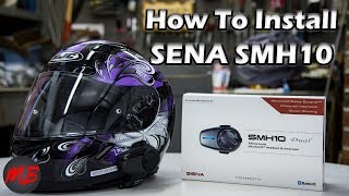 How To Install SENA SMH10 In A FullFace Motorcycle Helmet  Bluetooth Setup [upl. by Iohk]