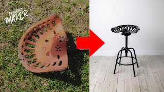 Rusty Tractor seat into a Chair [upl. by Ursulette]