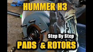 Hummer H3  Colorado  Rotors and Brake Pads  Step By Step [upl. by Ahsiele]