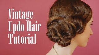 Vintage Updo Hair Tutorial [upl. by Karena]