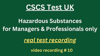 CSCS Test UK 2024  CSCS Card UK  CSCS Test for Managers amp Professionals 10 hazardous substance [upl. by Aicilaf]