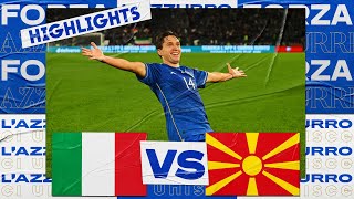 Highlights ItaliaMacedonia del Nord 52  Qualificazioni EURO 2024 [upl. by Ailegnave440]