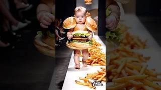 Cutest little foodies strutting the runway 🍔🥦😍🍭 ai cute baby cutebaby fashion funny [upl. by Arno]