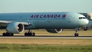 Air Canada 777300ER CFIVX Takeoff Vancouver Airport YVR [upl. by Kindig]