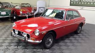 1971 MGB GT SPORTS COUPE RED METALLIC WITH BLACK TRIM 4SPEED WIRE WHEELS [upl. by Nolham]